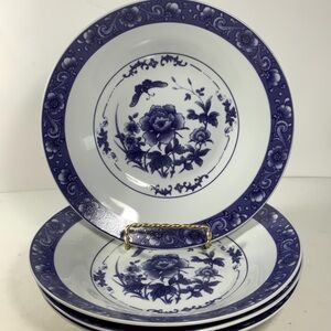 Formalities By Baum Brothers 8” Soup bowl Blue Rose Collection EUC